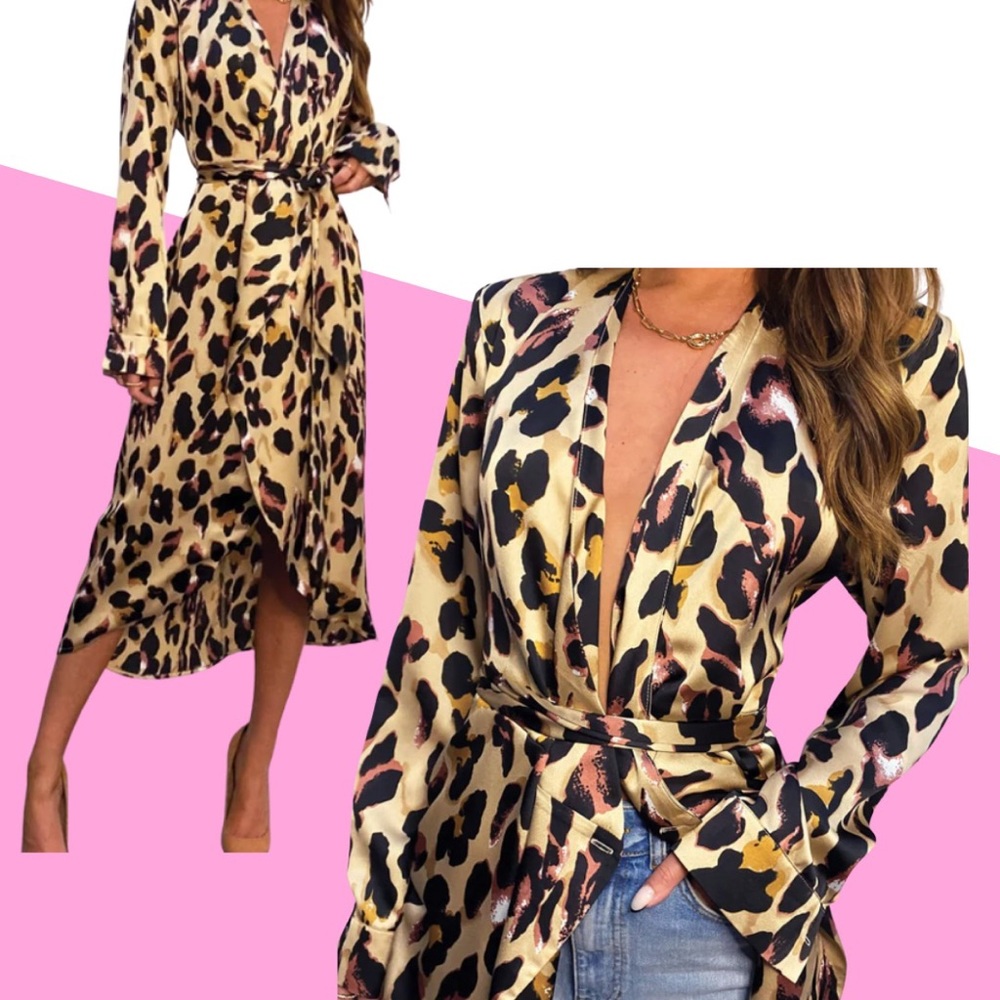 Never fully dressed Leopard Wrap Dress